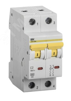 Выкл. авт. ВА47-60M 2Р 2А 6кА С IEK