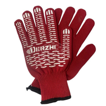 Перчатки DERZHI,10 класс, 6н волна,размер XL,красные, гипоалергенная пряжа Класс А (1/10) 863403