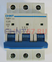 Авт. выкл. NXB-63 3P 25A 6кА х-ка C (CHINT)
