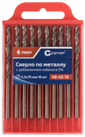Сверло по металлу Cutop Profi с кобальтом 5%, 4,2 x 75 мм (10 шт)