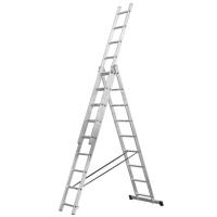 Лестница Stairs AL309, 3x9 ступеней, алюминиевая, трехсекционная, универсальная