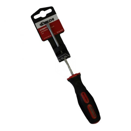 Отвертка DERZHI шлицевая SL4х100 с обрезиненной/рукояткой (3132-410)