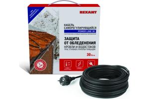 Саморегулируемый греющий кабель POWER Line 30SRL-2cr 3M (3м/90Вт) черный для водостока/кровли