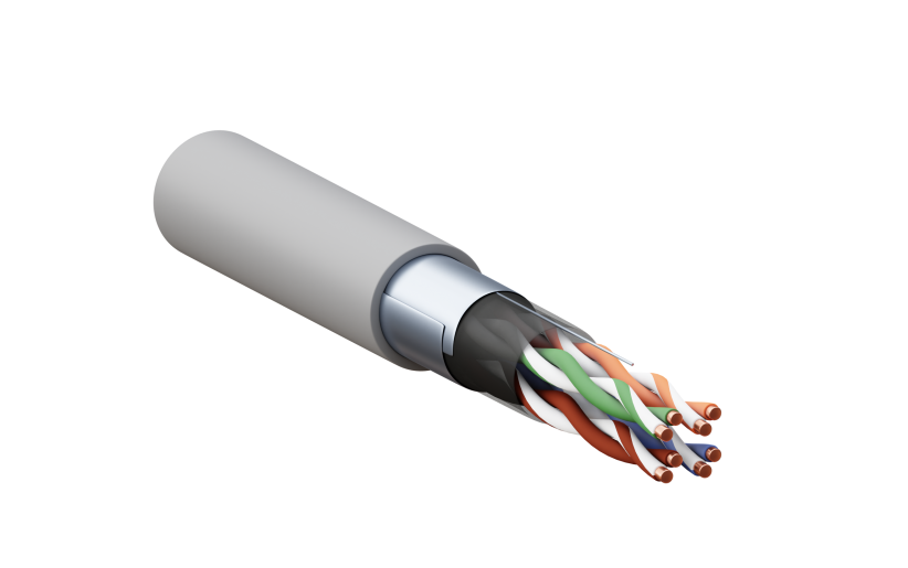 Кабель витая пара TERACOM PRO Cat.5E F/UTP 4 пары solid 24AWG цвет серый упак. 305м