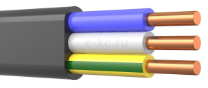 Кабель силовой ВВГП-нг(А)-LSLTx 3x6 ок(N, PE)-0.66 Кабэкс