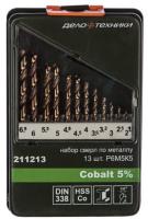 211213 Набор свёрл по металлу Cobalt 5% , 13 шт (Ø 1.5,2,2.5,3,3.2,3.5,4,4.5,4.8,5,5.5,6,6.5 мм)