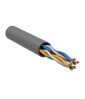 ITK Витая пара U/UTP кат.5E 4х2х24AWG solid LSZH нг(А)-HF 1м серый (100м/бухта)