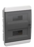 TEKFOR Корпус пластиковый ЩРВ-П-24 IP41 черная прозрачная дверь IEK