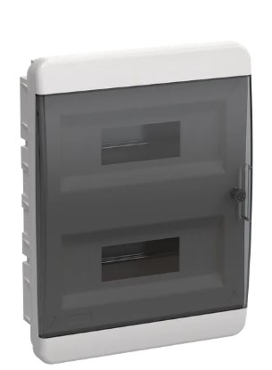 TEKFOR Корпус пластиковый ЩРВ-П-24 IP41 черная прозрачная дверь IEK