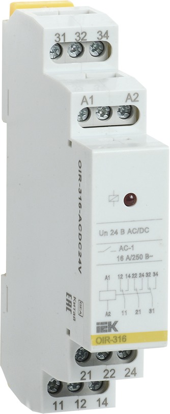 Промежут. реле.OIR 3 конт (16А). 24 В AC/DC IEK