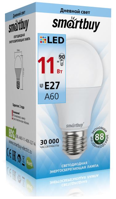 Светодиодная (LED) Лампа Smartbuy-A60-11W/4000/E27