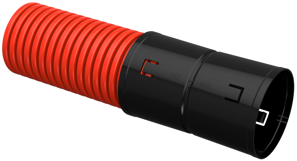Труба гофр.двустенная ПНД d75 красная (50м) IEK