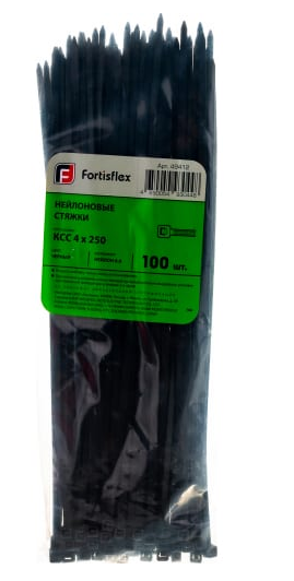 Стяжки нейлоновые КСС 4*250 (ч) (100шт.)