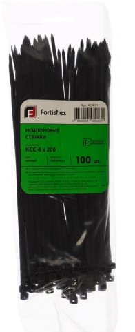 Стяжки нейлоновые КСС 4*200 (ч) (100шт.)