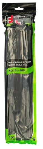 Стяжки нейлоновые КСС 5*400 (ч) (100шт.)