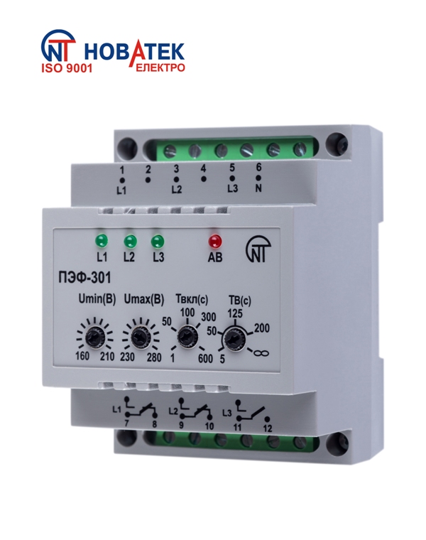 Переключатель выбора фаз ПЭФ - 301  DIN  4 P