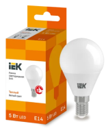 Лампа светодиодная ECO G45 шар 5Вт 230В 3000К E14 IEK
