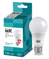 Лампа светодиодная ECO A60 шар 9Вт 230В 4000К E27 IEK