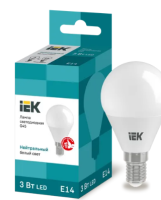 Лампа светодиодная ECO G45 шар 3Вт 230В 4000К E14 IEK