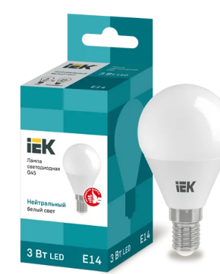 Лампа светодиодная ECO G45 шар 3Вт 230В 4000К E14 IEK