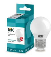 Лампа светодиодная ECO G45 шар 3Вт 230В 4000К E27 IEK