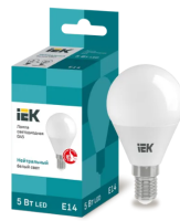 Лампа светодиодная ECO G45 шар 5Вт 230В 4000К E14 IEK