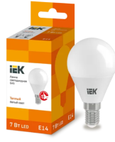 Лампа светодиодная ECO G45 шар 7Вт 230В 3000К E14 IEK