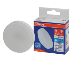 Лампа светодиодная LED 8Вт GX53 6500К 640Лм спот 220В (замена 60Вт) OSRAM (LEDVANCE)