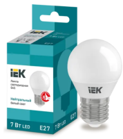 Лампа светодиодная ECO G45 шар 7Вт 230В 4000К E27 IEK
