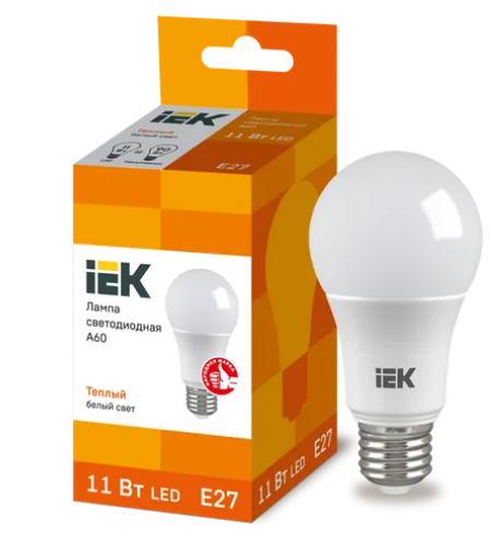 Лампа светодиодная ECO A60 шар 11Вт 230В 3000К E27 IEK