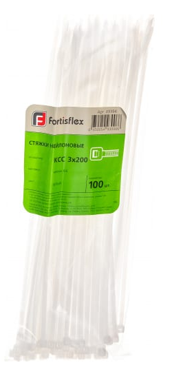 Стяжки нейлоновые КСС 3*200 (б) (100шт.)