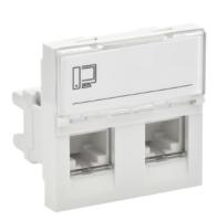 PRIMER РКИ-22-00-П-5 Розетка компьютерная RJ45 UTP кат.5E (2 модуля 2 входа) белая IEK