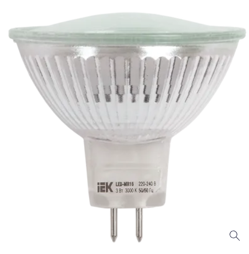 Лампа светодиодная MR16 софит 5 Вт 330 Лм 230 В 3000 К GU5.3 IEK-eco   (кор 10 шт.)