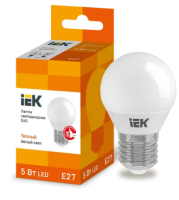 Лампа светодиодная ECO G45 шар 5Вт 230В 3000К E27 IEK