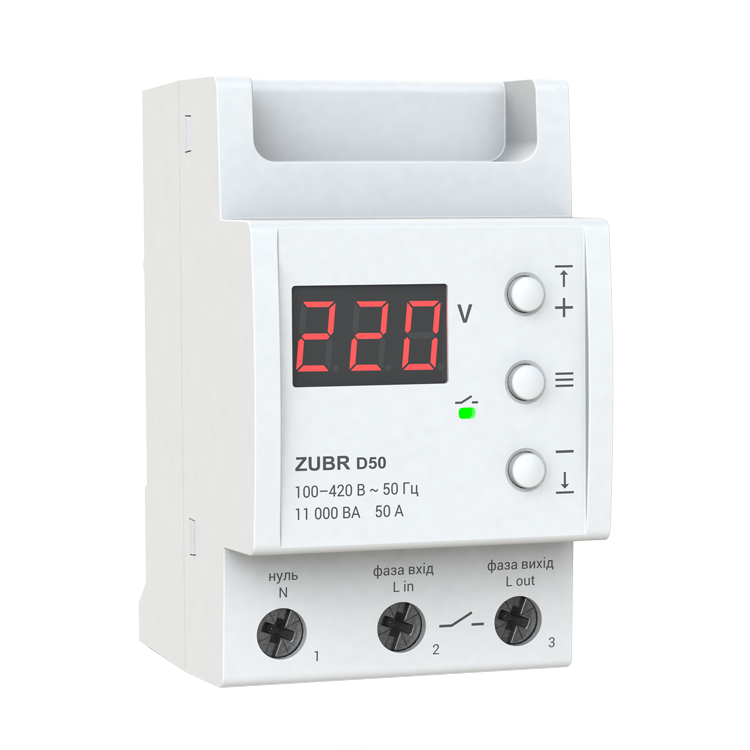 Реле напряжения RBUZ D50 - 50А (max 60 A), 11 000 ВА