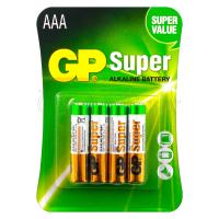 Элемент питания LR03 (ААА) алкалиновый (BL) GP SUPER бл. 4шт