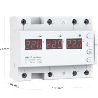 Трехфазное реле напряжения RBUZ D6-63 red