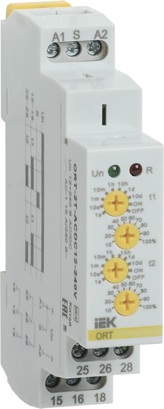 Реле времени ORT 2 конт. 2 уст. 12-240 В AC/DC IEK