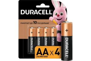 Элемент питания LR6 (АА) алкалиновый бл. 4шт BASIC CN DURACELL (4/48/192) 