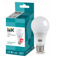 Лампа светодиодная ECO A60 шар 15Вт 230В 6500К E27 IEK