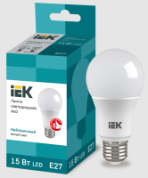 Лампа светодиодная ECO A60 шар 15Вт 230В 4000К E27 IEK