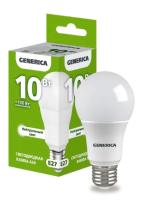 Лампа светодиодная A60 груша 10Вт 230В 4000К E27 GENERICA