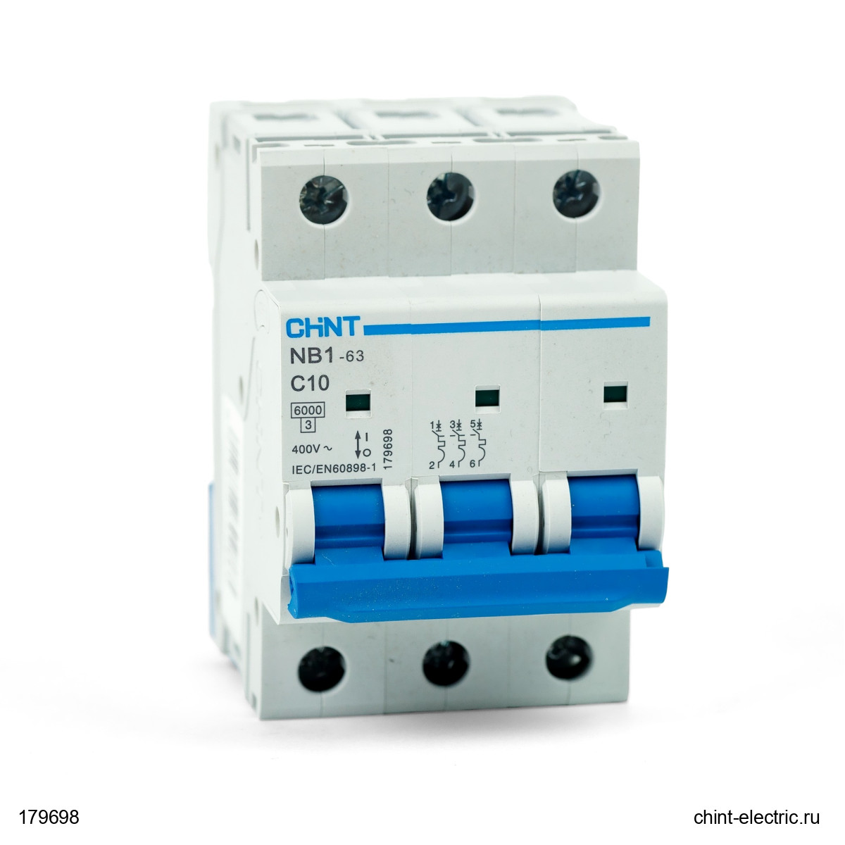 Авт. выкл. NB1-63 3P 10A 6кА х-ка C (R)   (CHINT)