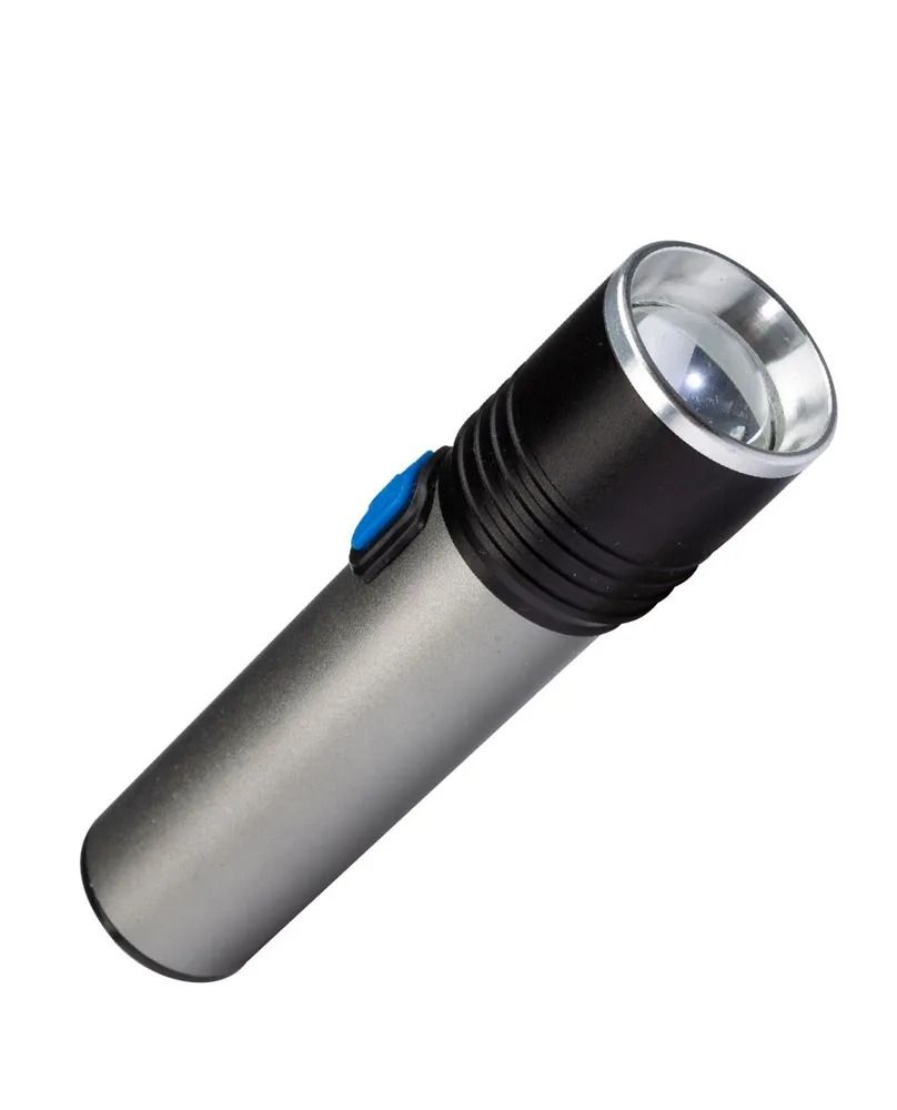Фонарь ручной КОСМОС (KOS111Lit) аккум/3ВтLED/линза/зум/Li-ion18650 1200mAh/анодир алюминий/USB-шнур
