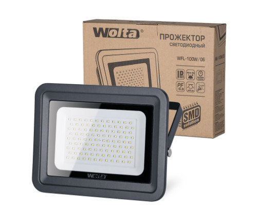 Светодиодный прожектор WFL-100W/06, 5500K, 100W SMD, IP65 WOLTA