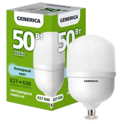Лампа светодиодная HP 50Вт 230В 6500К E27-E40 GENERICA