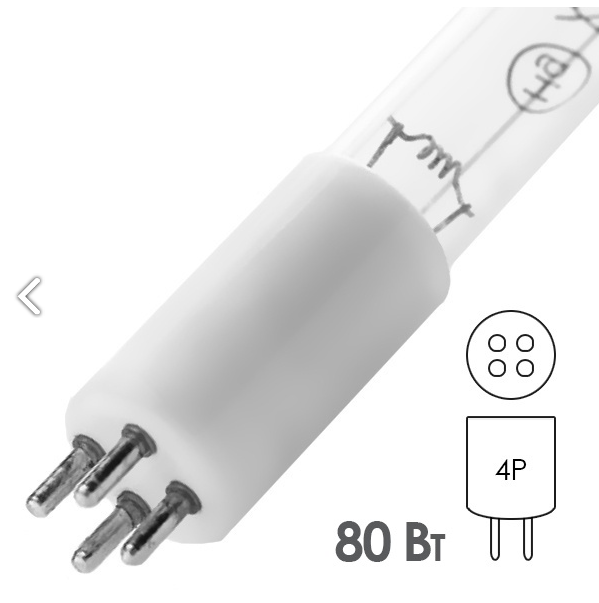 Лампа бактерицидная GPH 846T6L/4P 80W 0,8A