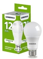 Лампа светодиодная A60 груша 12Вт 230В 4000К E27 GENERICA