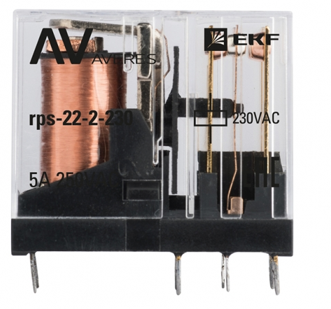 Реле промежуточное РП slim 22/2 5A 230В AC EKF AVERES (1/100/1000)
