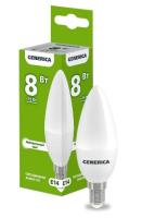 Лампа светодиодная C35 свеча 8Вт 230В 4000К E14 GENERICA